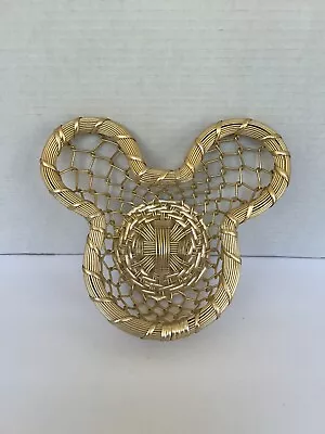 Disney Mickey Mouse Gold Metal Wire Basket 8.5” W Trinket Decor Storage DW • $27.98