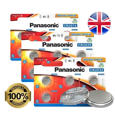 Panasonic CR2032 CR2025 CR2016 Battery Lithium Coin Cell CR/DL 2032 2025 2016 UK • £7.99
