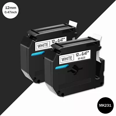 2PK Label Tape M231 M-K231 MK231 For Brother P-Touch PT-45M 70BM 100 110 12mm  • $7.59