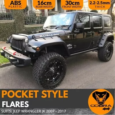 Pocket Style Flares Suits Jeep Wrangler JK 07-17 GUARD WHEEL ARCH BLACK   • $469