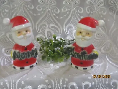 $9.99 • Buy Vintage Merry Christmas Santas Salt And Pepper Shakers ~ Japan