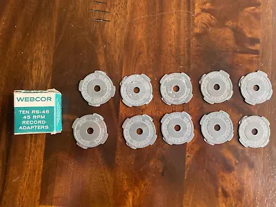 Vintage Webcor Rs-46 Pack 45 Rpm Metal Record Adapters 10 Discs • $4.99