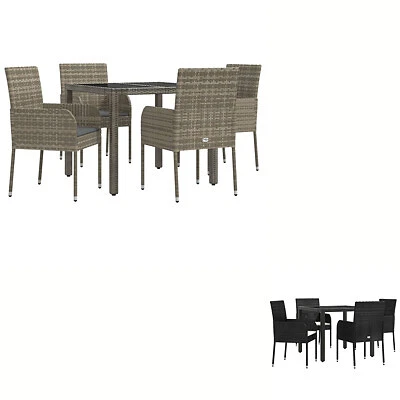 $564.99 • Buy Garden Dining Set With Cushions Outdoor Furniture Setting Poly Rattan VidaXL