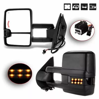 Pair For 2007-2014 Chevy Silverado Sierra Towing Power Heated LED Signal Mirrors • $124.69