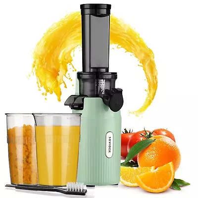 SOVIDER Slow Cold Press Juicer Masticating Machine Pulpy Juice Extractor 100W UK • £79.99