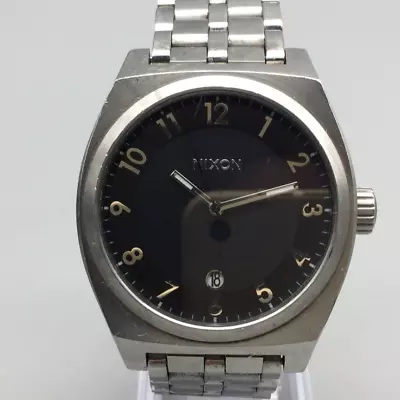 Nixon The Monopoly Watch Men 40mm Silver Tone Date 100M Stainless New Battery 7  • $44.99