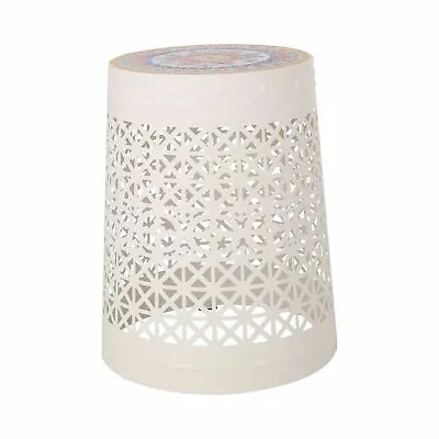 Khalief Outdoor Lace Cut Side Table With Tile Top • $68.26