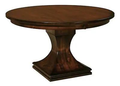 Amish Pedestal Dining Table Round Modern Contemporary Solid Wood Extending  • $3599