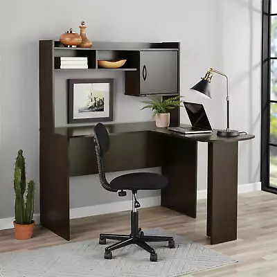 L Shaped Desk With Hutch Espresso • $146.40