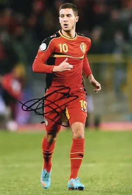 Signed EDEN HAZARD Belgium F.C 12  X 8  Photo W/COA Chelsea Real Madrid • £27.99