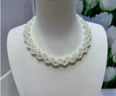 Gorgeous AAA Hanmake  South Sea White Pearl Necklace 17inch 925s • $298