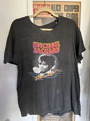 80's Vintage 1984 MICHAEL JACKSON Thriller T-shirt Music Collectable  • £200