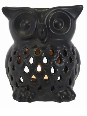 £11.99 • Buy Black Owl Bird Ceramic Oil Burner Wax Melt Candle Light Fragrance Gift Present