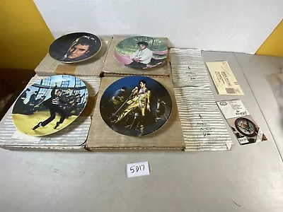 Elvis Presley Painted Collectible Decorative Plates Bradford Vintage 5D17 • $300