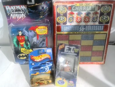 VINTAGE Toys BATMAN ROBIN Hot Wheels E.T. Ten Cent Charley Game GREAT FIND X17 • $45