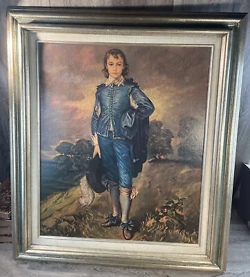 Vintage Framed Blue Boy Art Print Thomas Gainsborough Large Lithograph 27”x31” • $69.95