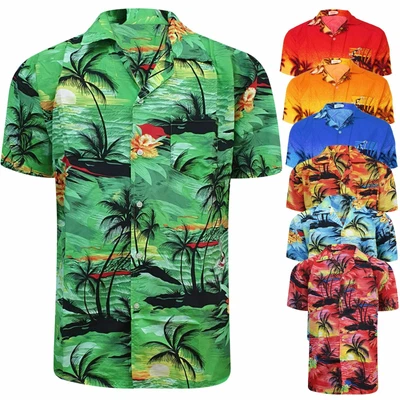 £8.99 • Buy Men Hawaiian Shirt Palm Stag Beach Hawaii Aloha Party Summer Holiday Fancy Dress