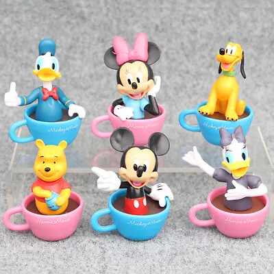 6PCS Mickey Mouse Minnie Donald Cup Club Action Figure Kids Toy Gift Cake Toppe • £20.16