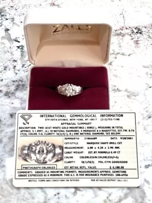 CERTIFIED Wedding Ring Set 1.23 CT 18K White Gold (Zales) • $999