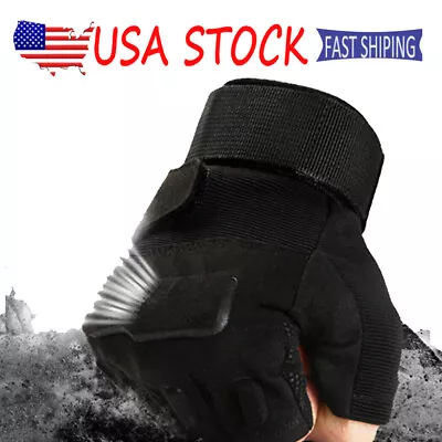 Tactical Fingerless Gloves Motorcycle Gloves Military Shooting Gloves For Men US • $12.99