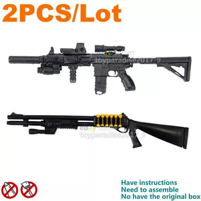 1/6 1:6 12    4D Weapon Gun Model Shotgun Rifle HK416 + M1 Super90 • $12.28