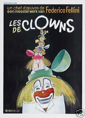 Les Clowns Federico Fellini Cult Movie Poster Print • $6.49