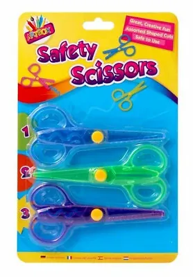 £2.75 • Buy Novelty 3 Pack Safety Scissors Stationery Kids Children Crafts Art School UK 