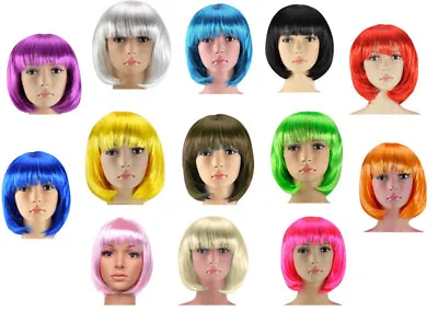 Women’s Sexy Short Bob Cut Fancy Dress Wigs Play Costume Ladies Full Wig Party • £4.99