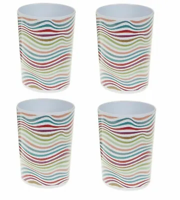 £8.75 • Buy 4x Multicolour Stripes Melamine Beaker Drink Cup Picnic BBQ Camping