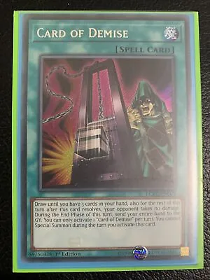 Yu-Gi-Oh! Card Of Demise - Secret Rare 1st Edition LCKC-EN029 NM • $11