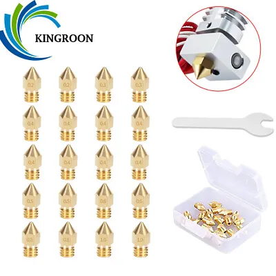 20X Brass MK8 Extruder 3D Printer Nozzle +Wrench For Creality CR-10 Ender 3/5 A8 • $8.92