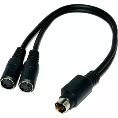 SVHS S-Video Splitter Cable 4 Pin Adapter Lead - 2 To 1 • £4.14