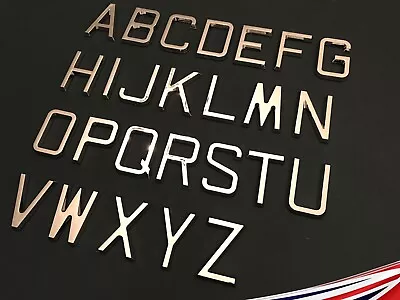 £1.99 • Buy Self Adhesive Letters Chrome Retro 65mm. Personalised Walls, Signs, Doors