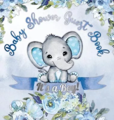 Baby Shower Guest Book: It's A Boy! Elephant & Blue Floral Alternative Theme • £30.60