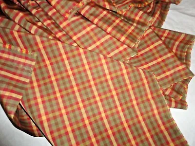 Moire Red Green Yellow Plaid Madras (1pc) Fabric 56 X 300 (8.33yds) • $100