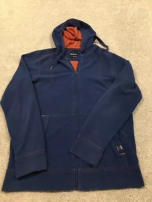 Prana Jacket Men’s M Full-Zip Hooded Long Sleeve Blue W/ Orange Interior • $22.77