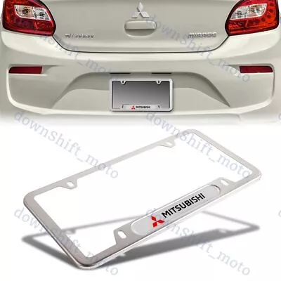 For 1PCS MITSUBISHI Silver License Plate Frame Stainless Steel Metal New • $10.99
