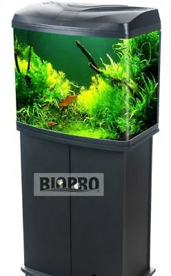 $274.99 • Buy BIOPRO Aquarium Fish Tank+ Cabinet Option 52L Glass LED Black Pump/Filter C-500L