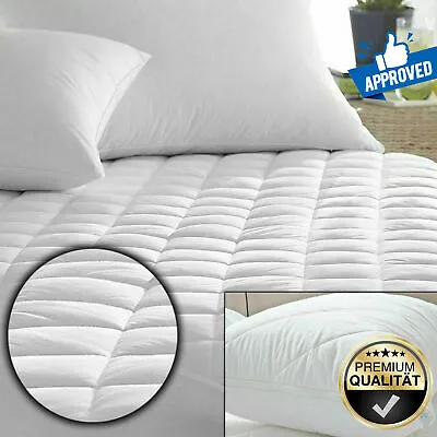 £2.49 • Buy 30cm Deep Quilted Mattress Protector 100% Cotton Single Double King Size Covers