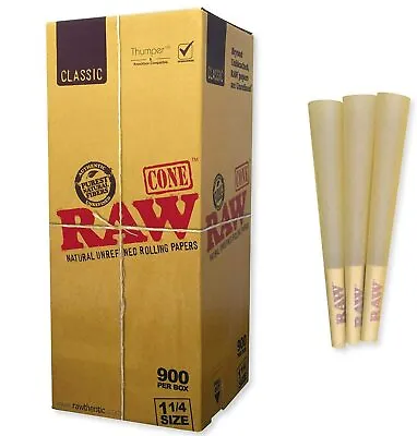$22.50 • Buy RAW Cones Classic 1 1/4Size |100 Pack| Natural Pre Rolled Rolling Paper W/filter