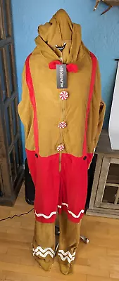 #FollowMe Gingerbread 6446 Men's Adult XL Bodysuit Christmas Pajamas NWT • $30