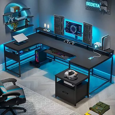 82.6 Inch U Shaped Gaming Desk Gamer Gaming Table Computer Desk PC Workstation • $239.90