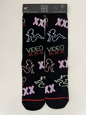 Odd Sox Bright Neon Signs STRIP CLUB Peep Show Knit Crew Socks Men's 6-13 NWT • $11.99