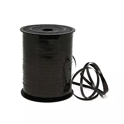 Black Curling Ribbon Shiny Metallic Balloon String Roll Gift Wrapping Ribbon ... • $17.71