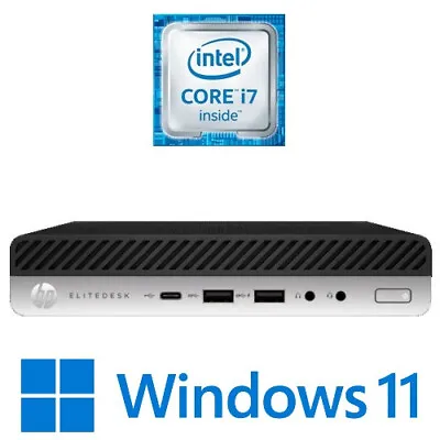 HP EliteDesk 800 G4 Mini PC Intel I7 8700T 16G 256G NVMe USB-C Win 11 Pro • $349