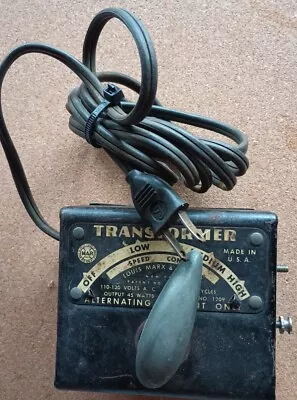 Louis Marx & Co 1209 Model Train Toy Transformer 110-120 Volts Vintage Works • $10