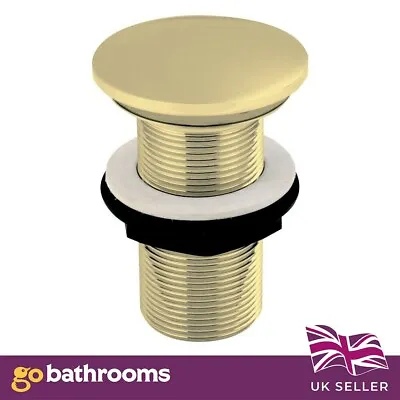 £19.99 • Buy Bathroom Sink Plug Solid Brass Gold Free Running Basin Waste With No Overflow