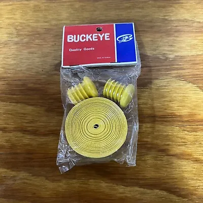 Bicycle Handle Bar Tape & Plugs Solid Yellow Fits Schwinn & Others Vintage Nos • $14.99