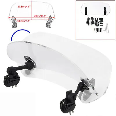 Motorcycle Universal Clip On Windshield Wind Screen Deflector Extension Spoiler • $22.99