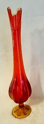 Large Tall  19” MCM  Viking SWUNG Vase Glows With Blacklight  • $79.99